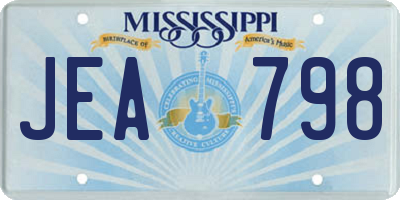 MS license plate JEA798