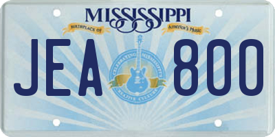 MS license plate JEA800