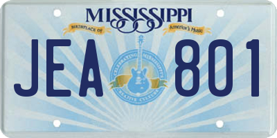 MS license plate JEA801