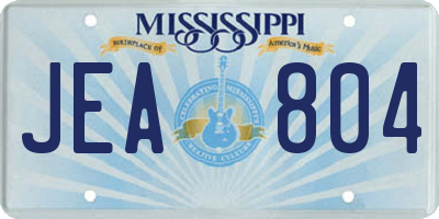 MS license plate JEA804