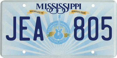 MS license plate JEA805