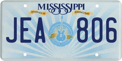 MS license plate JEA806