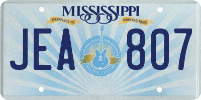 MS license plate JEA807