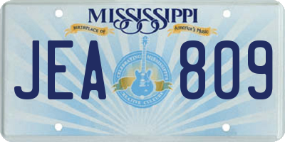 MS license plate JEA809