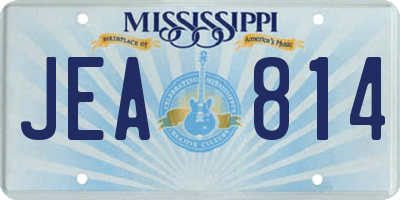 MS license plate JEA814