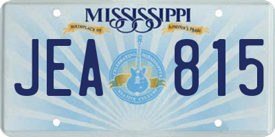 MS license plate JEA815