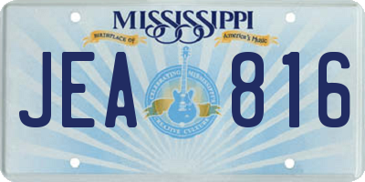 MS license plate JEA816