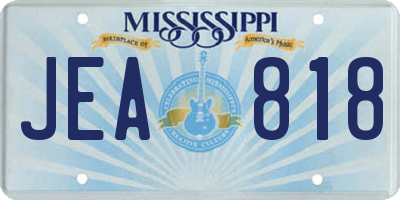 MS license plate JEA818