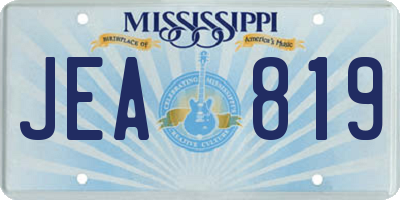 MS license plate JEA819