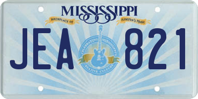 MS license plate JEA821