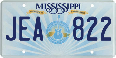 MS license plate JEA822
