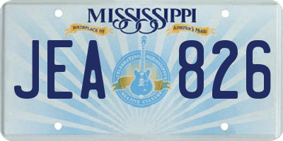 MS license plate JEA826