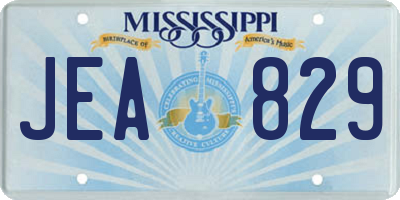 MS license plate JEA829