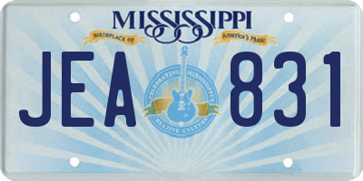 MS license plate JEA831