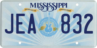 MS license plate JEA832