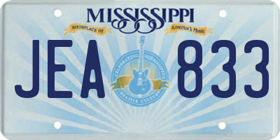 MS license plate JEA833
