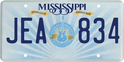 MS license plate JEA834