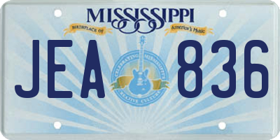 MS license plate JEA836