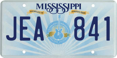 MS license plate JEA841