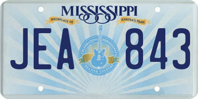 MS license plate JEA843
