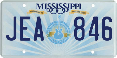 MS license plate JEA846