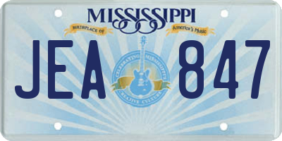 MS license plate JEA847