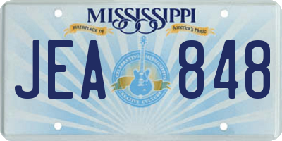 MS license plate JEA848