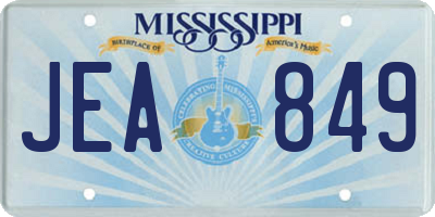 MS license plate JEA849