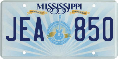 MS license plate JEA850