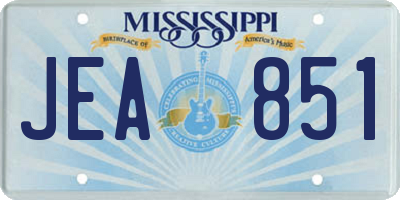 MS license plate JEA851