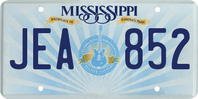 MS license plate JEA852