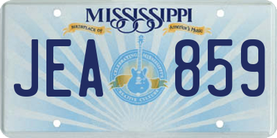 MS license plate JEA859
