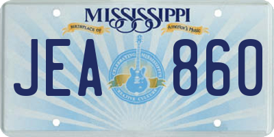 MS license plate JEA860
