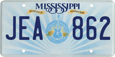 MS license plate JEA862
