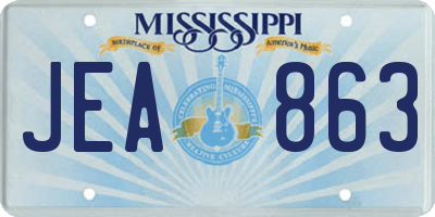 MS license plate JEA863