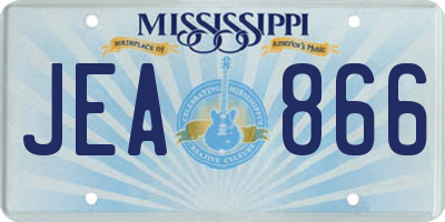 MS license plate JEA866