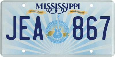 MS license plate JEA867