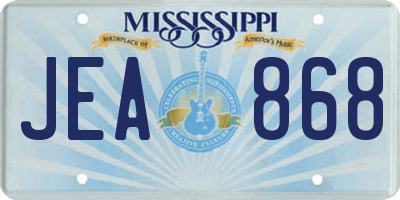 MS license plate JEA868