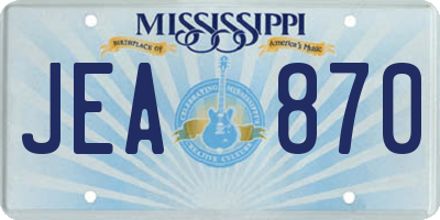 MS license plate JEA870