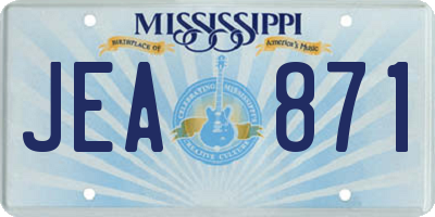 MS license plate JEA871