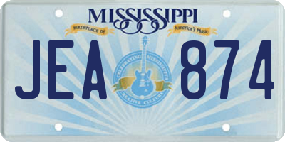 MS license plate JEA874