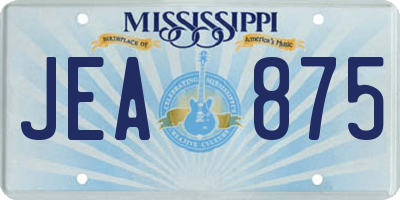 MS license plate JEA875