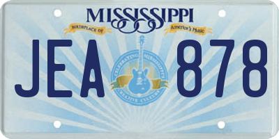 MS license plate JEA878