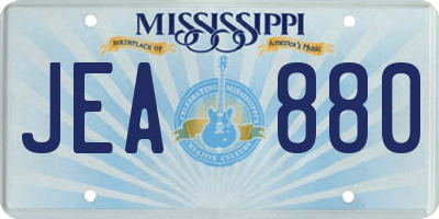 MS license plate JEA880