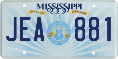 MS license plate JEA881