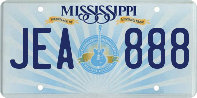 MS license plate JEA888