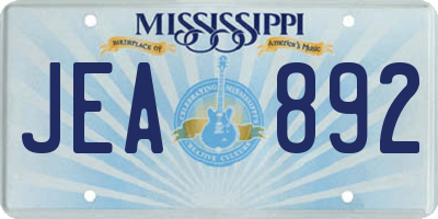 MS license plate JEA892