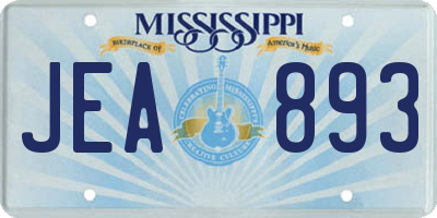 MS license plate JEA893