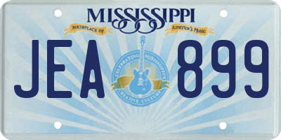 MS license plate JEA899