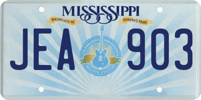 MS license plate JEA903